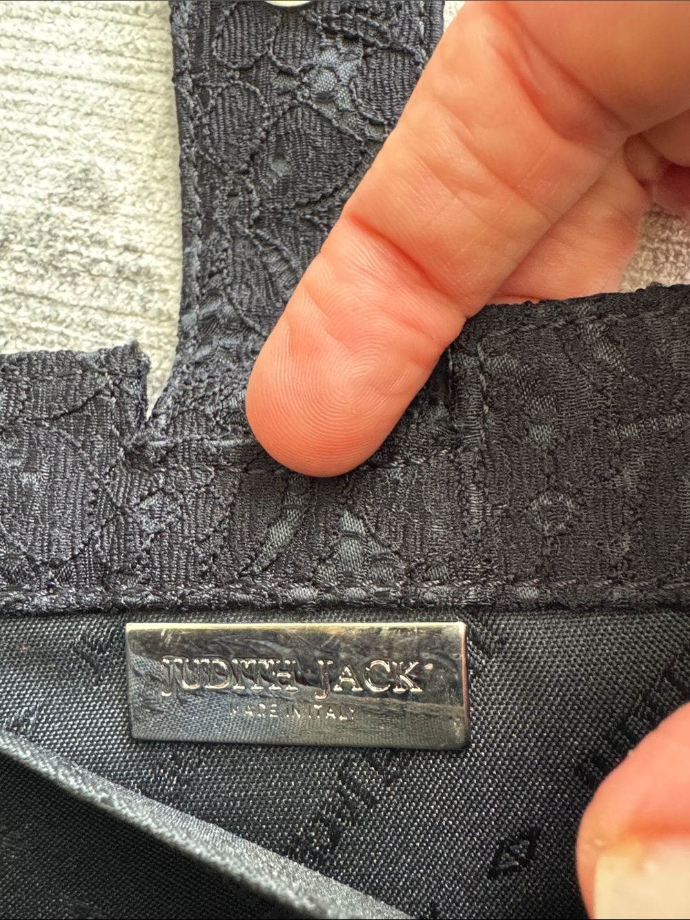 Vintage Judith Jack Black Lace Evening Bag Marcasite Sunflower Clasp , Italy - Picture 4 of 11